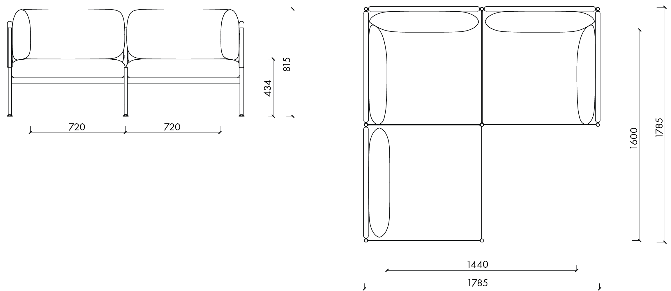 Toom Modular Sofa 3-seater - Fensi Furniture
